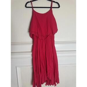 Dress Womens Pink Petite Spaghetti Strap Vtg 90s 80s Slip Sundress Blouson Solid